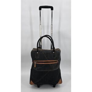 Mona B Revive Roller Bag – Black Canvas & Vegan Leather Trim